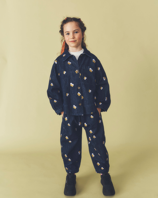 Manu Embroidered Denim Barrel Leg Jeans