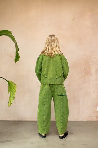 Manu Overdye Denim Trousers Acid Green