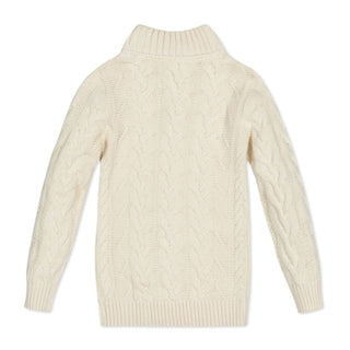 Organic Mock Neck Cable Sweater