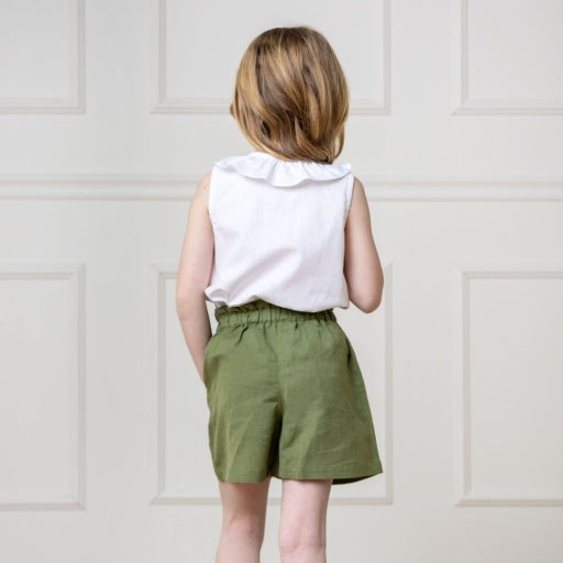 Linen Paper Bag Shorts by Hope & Henry, view 2