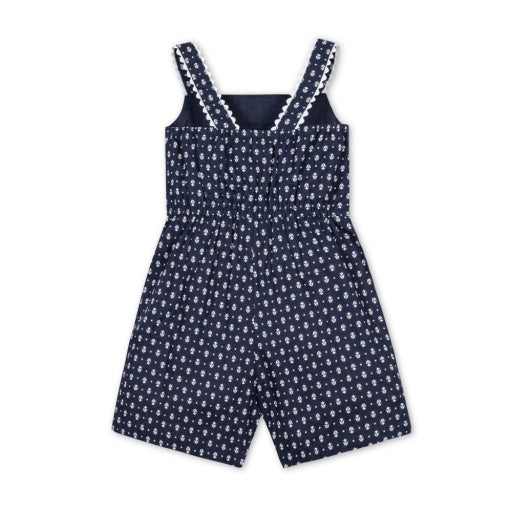Scallop Trim Button Romper by Hope & Henry, view 2