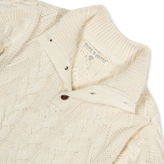 Organic Mock Neck Cable Sweater