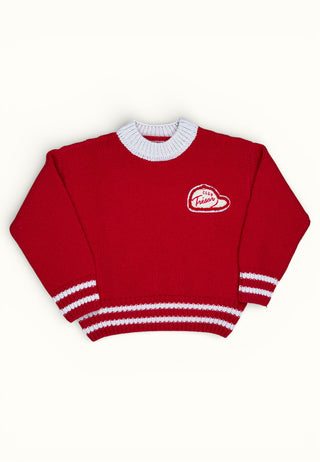 Red & Cream Knit Heritage College Sweater