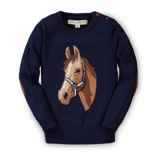 Horse Intarsia Sweater by Hope & Henry, view 2