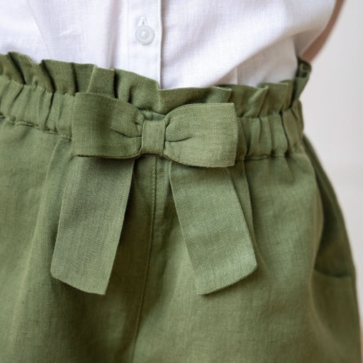 Linen Paper Bag Shorts by Hope & Henry, view 5