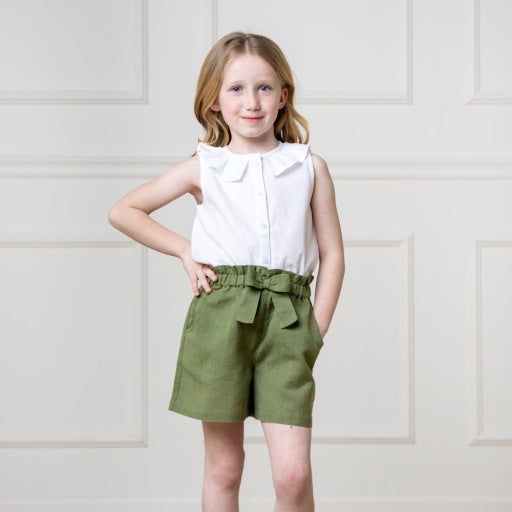 Linen Paper Bag Shorts by Hope & Henry