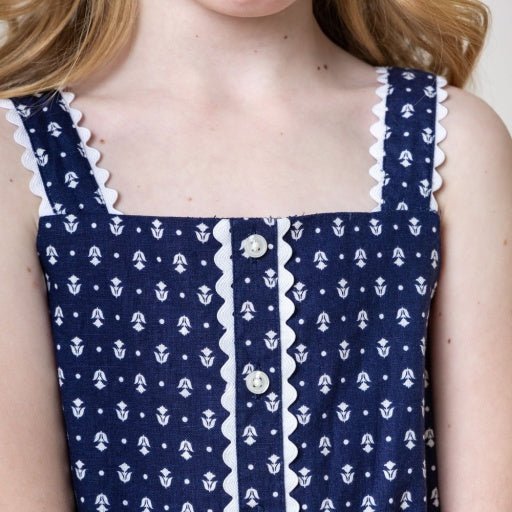 Scallop Trim Button Romper by Hope & Henry, view 5