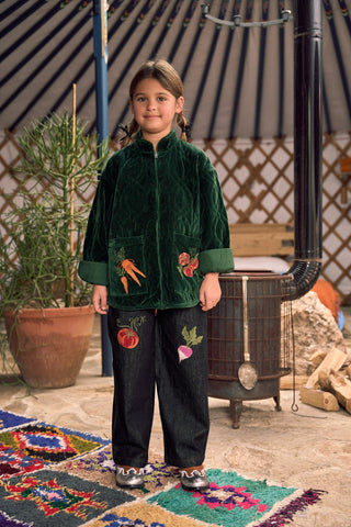Vegetables Denim Pants Blue by Maison Mangostan