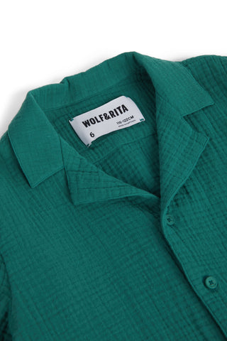 Bruno Emerald Button Up Short Sleeve Shirt