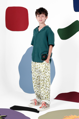 Bruno Emerald Button Up Short Sleeve Shirt