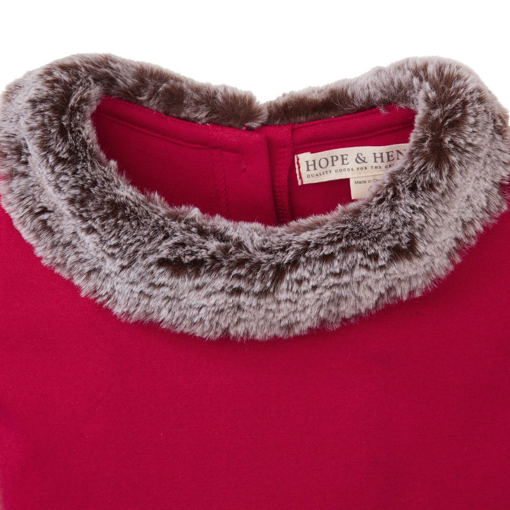 Fit And Flare Ponte Dress with Faux Fur by Hope & Henry, view 7