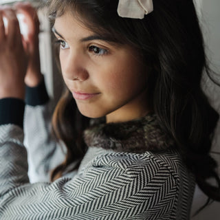 Faux Fur Cardigan and Skirt Organic Sweater