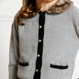 Faux Fur Cardigan Organic Sweater