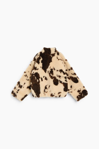 The New Society Wynn Jacket cow print sherpa, back